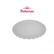 Bandeja Plástica Redonda Blanca 24Cm