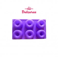 Molde de Silicona para Donas 6 Unidades 7 Cm Diámetro